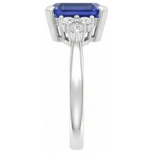 natural emerald sapphire 3ct ring top view