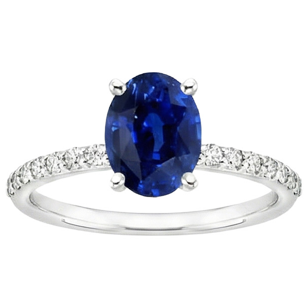 natural round sapphire 5ct ring close up detail