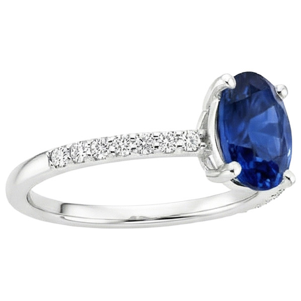 natural round sapphire 5ct ring top view