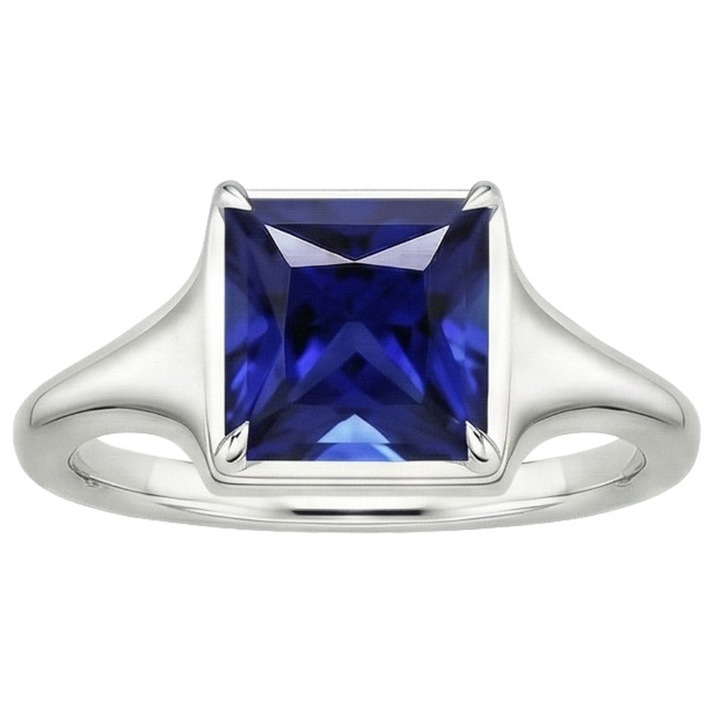 natural princess sapphire 5ct ring profile view