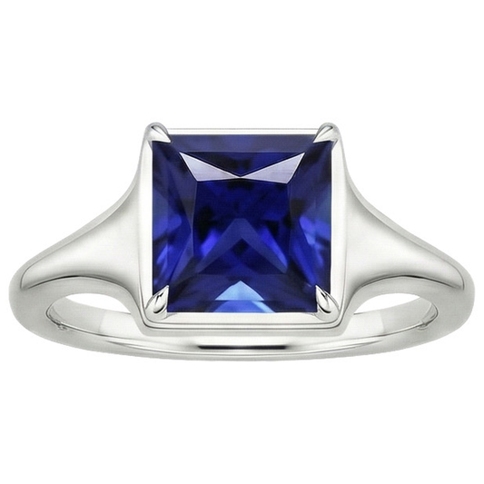 natural princess sapphire 5ct ring profile view