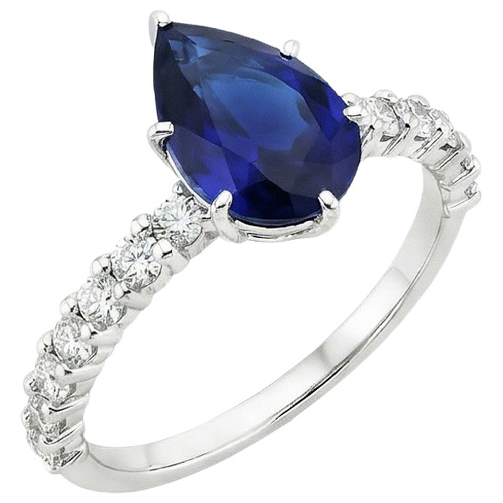 natural round sapphire 7.25ct ring side angle