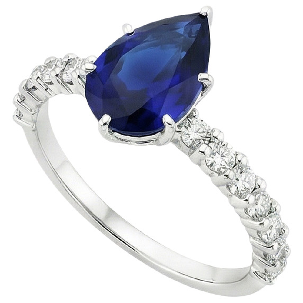 natural round sapphire 7.25ct ring top view