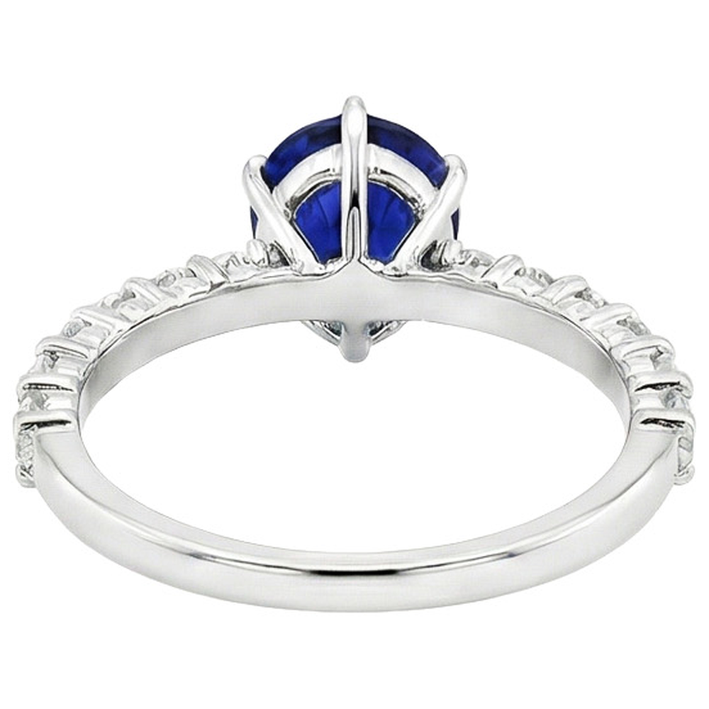 natural round sapphire 7.25ct ring on white background