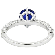natural round sapphire 7.25ct ring on white background