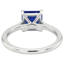 Women Gold Princess Blue Sapphire & Natural Earth Mined Diamond Engagement Ring 5.50 Carat