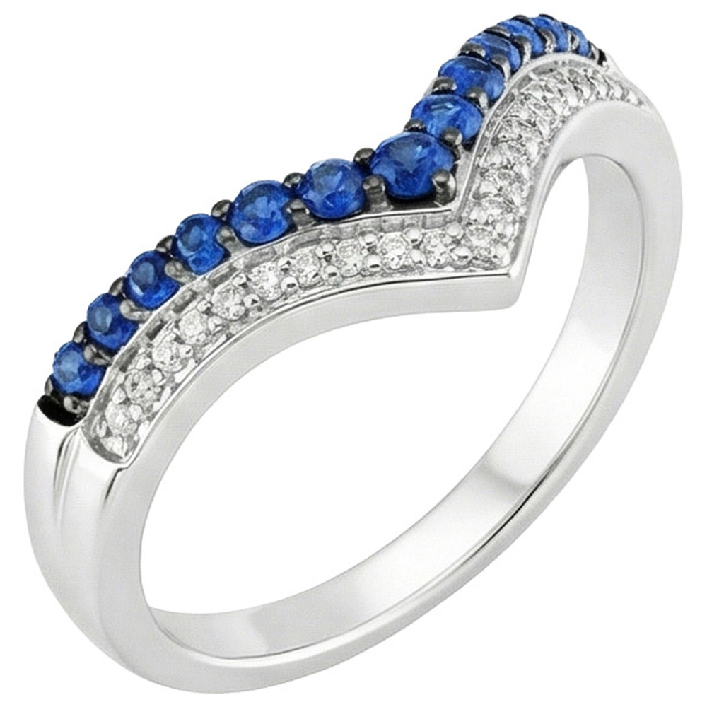 natural round sapphire 2ct ring side angle