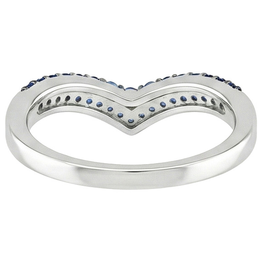 natural round sapphire 2ct ring profile view