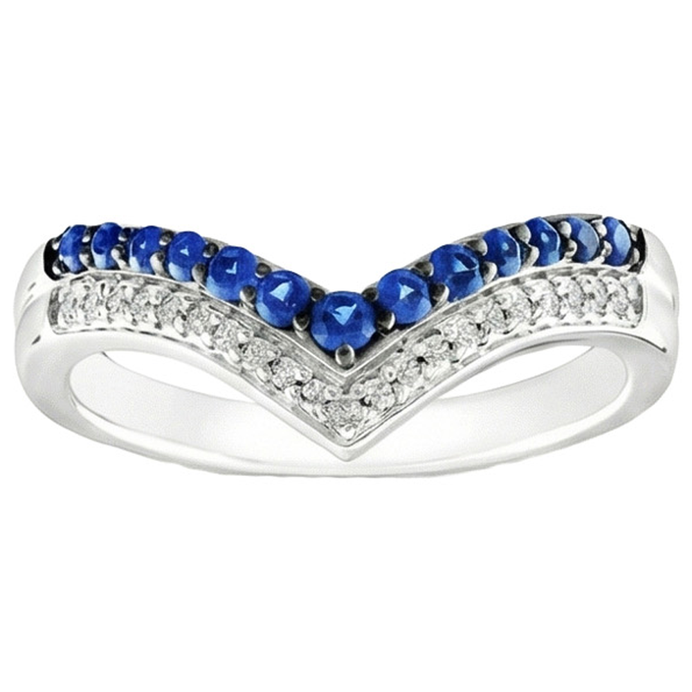 natural round sapphire 2ct ring top view