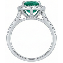 Women Green Emerald & Natural Earth Mined Diamond Ring White Gold 14K 5 Carats Gemstone Jewellery