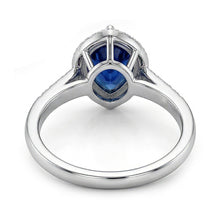 natural round sapphire 3ct ring profile view