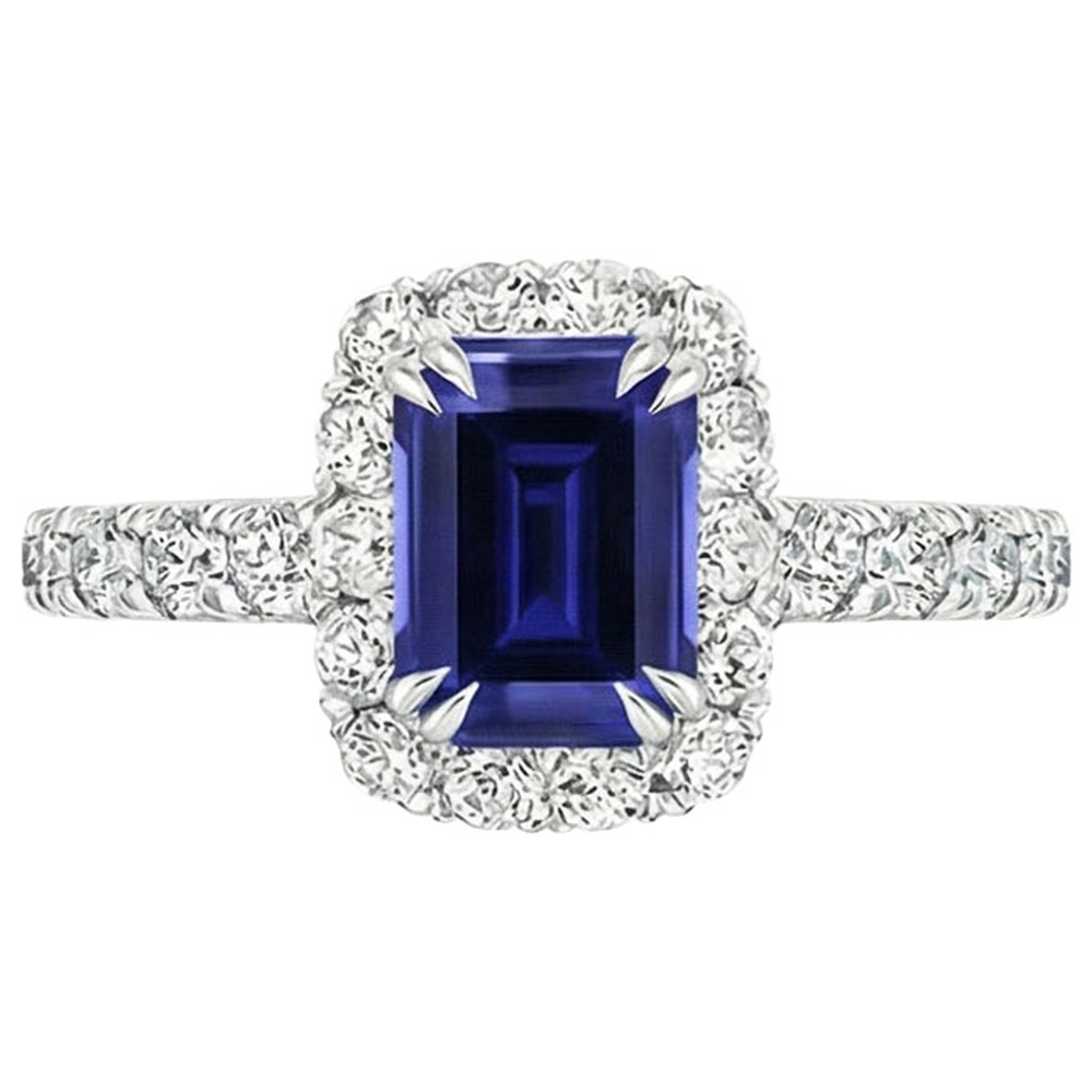 natural emerald sapphire 5ct ring top view