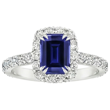 natural emerald sapphire 5ct ring profile view