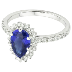 Natural Sapphire Ring 5ct - White Gold 14K