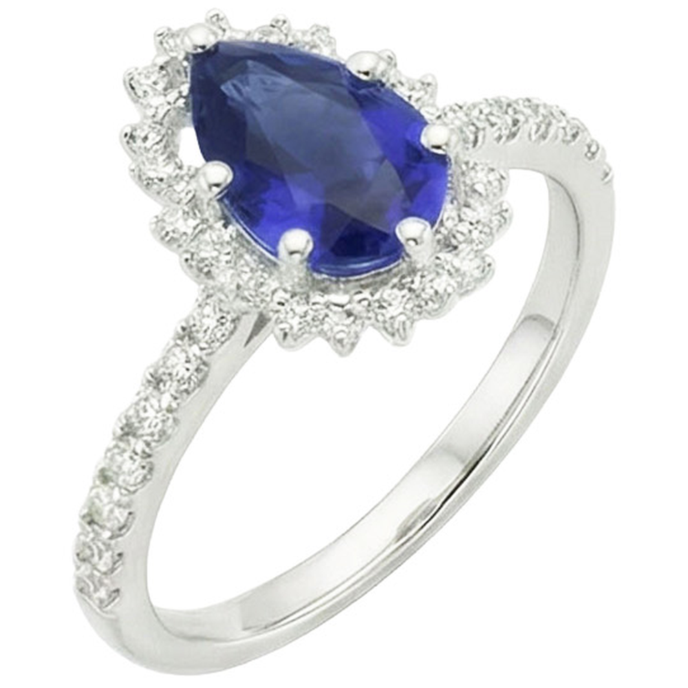 natural round sapphire 5ct ring top view