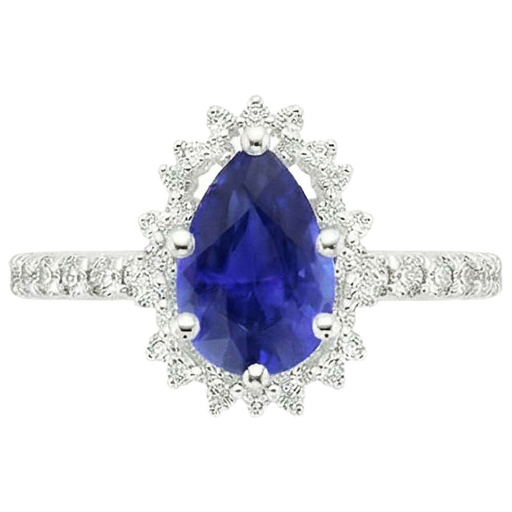 natural round sapphire 5ct ring profile view