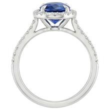 natural round sapphire 3.25ct ring side angle