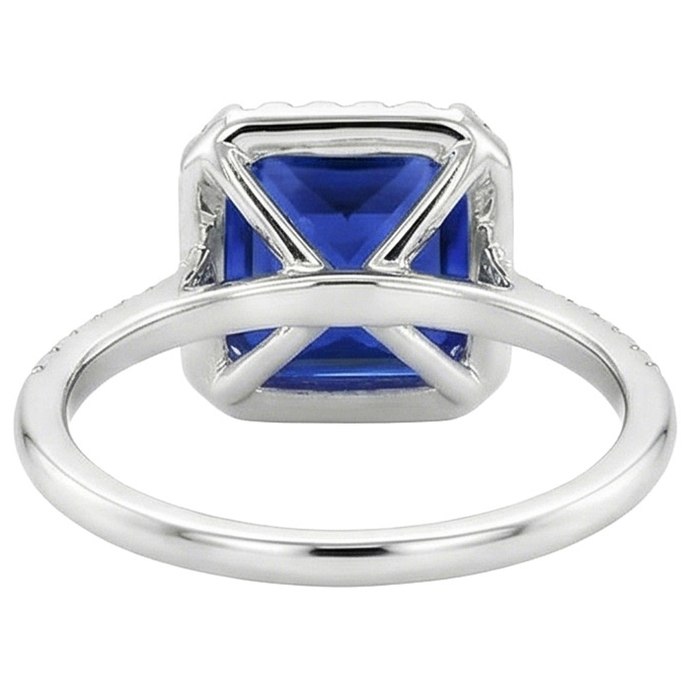 natural round sapphire 5.50ct ring side angle