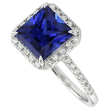 natural round sapphire 5.50ct ring close up detail