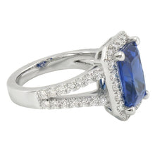 natural round sapphire 3.50ct ring profile view
