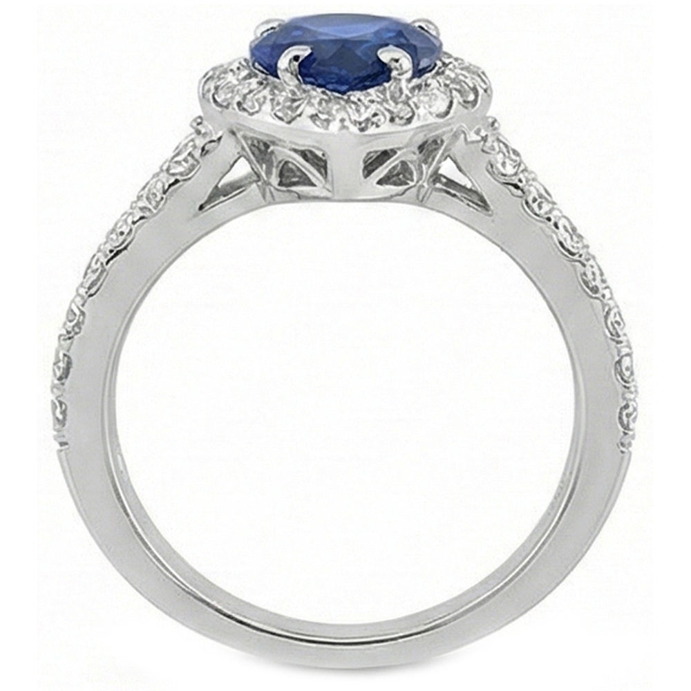 natural round sapphire 4.75ct ring side angle