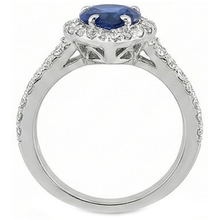 natural round sapphire 4.75ct ring side angle