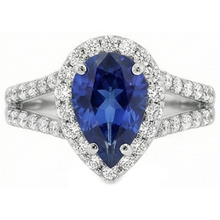 natural round sapphire 4.75ct ring profile view