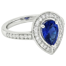 Women Halo Ring Sri Lankan Sapphire With Channel Set Natural Earth Mined DIAMOND ( NOT LAB GROWN )s 3 Carats