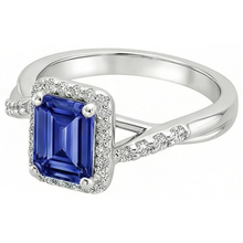 natural emerald sapphire 4ct ring top view