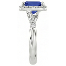natural emerald sapphire 4ct ring profile view