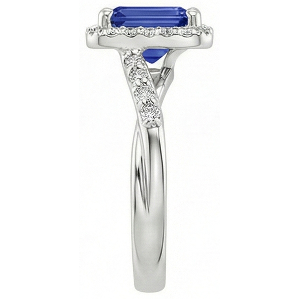 natural emerald sapphire 4ct ring profile view