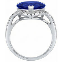 Women Heart Gemstone Ceylon Sapphire Ring 6 Carats Twisted Style