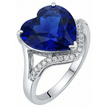 Women Heart Gemstone Ceylon Sapphire Ring 6 Carats Twisted Style
