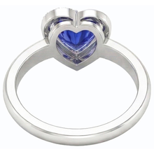 natural round sapphire 2ct ring profile view