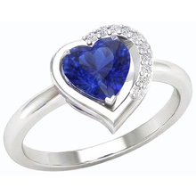 natural round sapphire 2ct ring front view