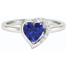 natural round sapphire 2ct ring side angle