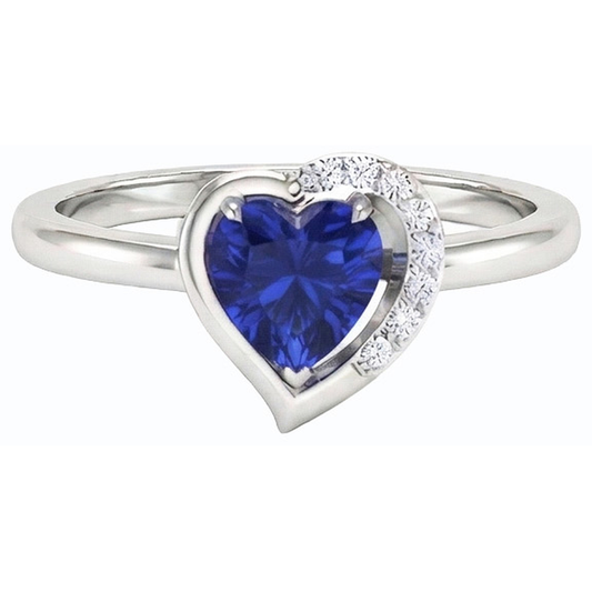 natural round sapphire 2ct ring side angle