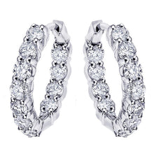 Women Hoop Earrings 5.50 Carats F Vvs1 Real Diamonds White Gold 14K