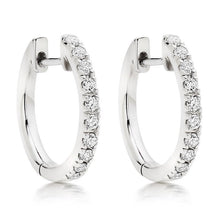 Women Hoop Earrings Round Cut 2 Carats Natural Diamonds Gold White 14K
