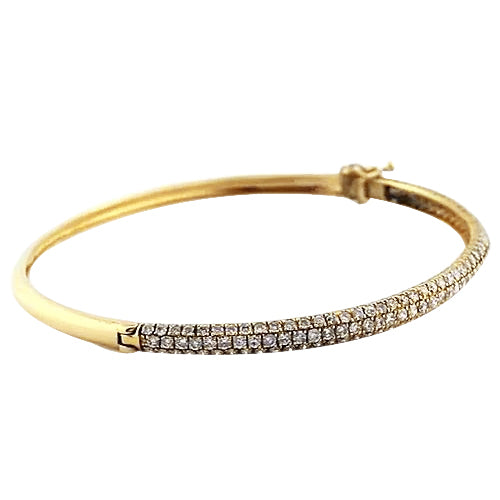 Women Natural Diamond Bangle 4.50 Carats Yellow Gold 14K Jewelry New