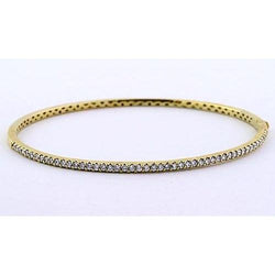Women Natural Diamond Bangle 5 Carats Yellow Gold 14K Jewelry New