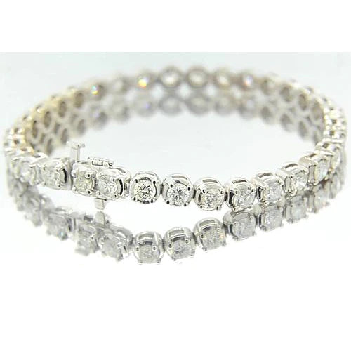 Women Natural Diamond Bracelet 8.50 Carats White Gold Jewelry 14K New