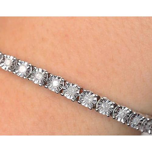 Women Natural Diamond Tennis Bracelet 5 Carats White Gold 14K Diamond Cut Mounting