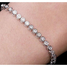 Women Natural Diamond Tennis Bracelet Bezel Set 4 Carats Jewelry New