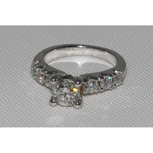 Women Natural Diamonds Engagement Ring 2.51 Ct White Gold