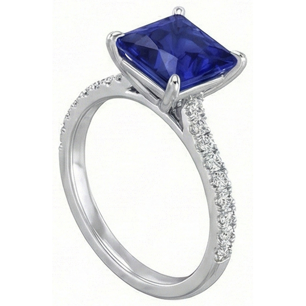 natural round sapphire 4.75ct ring side angle