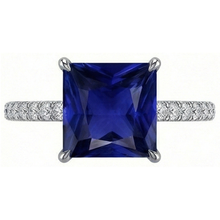 natural round sapphire 4.75ct ring close up detail