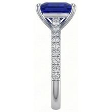 natural round sapphire 4.75ct ring profile view