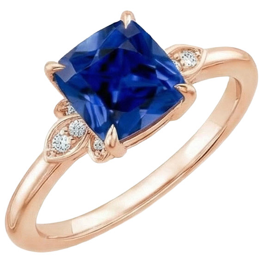 natural round sapphire 2.50ct ring side angle