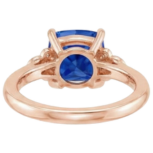 natural round sapphire 2.50ct ring top view